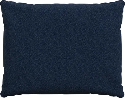 A dark blue cushion on a white background.