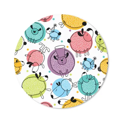 Produktbild von MuchoWow® Mauspad Mousepad Schafe - Punkte - Muster 20x20 cm - Mousepads - Maus Mat - Pad - Mausunterlage - Schreibtischmatte
