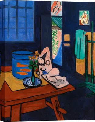 Produktbild von Kunstdruck auf Leinwand Henri Matisse, Atelier des Künstlers mit Goldfischen – 100x70 cm