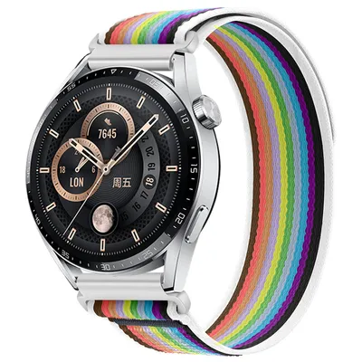Obrázok produktu pre BStrap Velcro Nylon remienok na Garmin Venu 2, white rainbow
