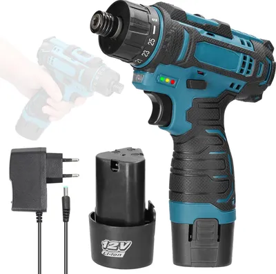 Produktbild von 12-V-Lithium-Schraubendreher, Drehmoment einstellbar, 2 Geschwindigkeitssteuerungsmodi, multifunktionales Reparatur-Werkzeug-Set, Bürstenmotor, elektrischer Schraubendreher für Mobiltelefone, Computer, Haushaltsgeräte
