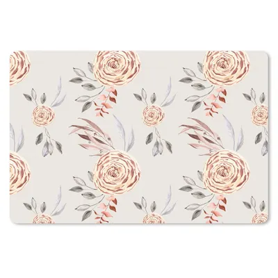 Produktbild von MuchoWow® Schreibtischunterlage Rosen - Blumen - Gold - Muster 60x40 cm - XXL Mauspad - Großes Mauspad