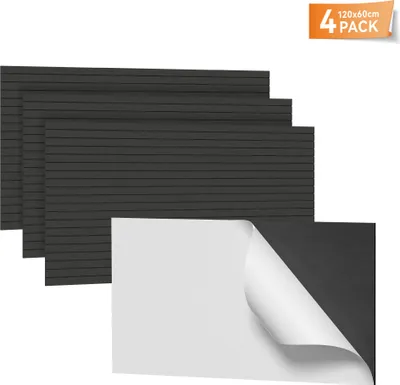 Produktbild von LARS360 Schwarz Akustikpaneele 4er Set 120x60cm selbstklebend, Schallschutz Wandpaneele, Länglich Schalldämmung, Schallabsorber für Studio Home Gaming Deko