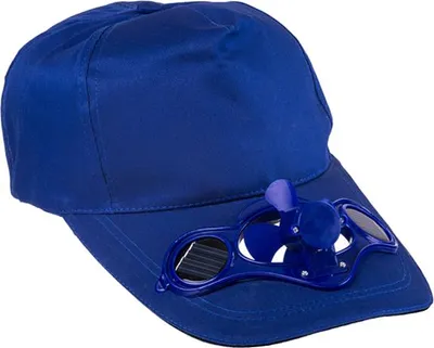 Produktbild von Blau Baseballkappe mit solarbetriebenem Ventilator