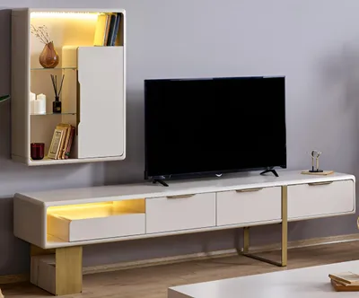 Image de Ensemble élégant pour le salon : buffet et étagère