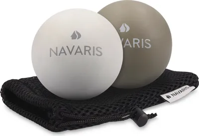 Produktbild von Navaris Massageball 2er Set Faszien Massage - Selbstmassage Gummi Faszienball Lacrosse Ball Trigger Point - Fuß Roller Triggerpunkte