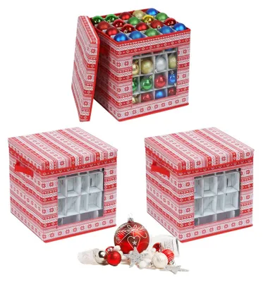 Produktbild von Aufbewahrungsboxen für Weihnachtskugeln, 3er-Set mit Trennwänden