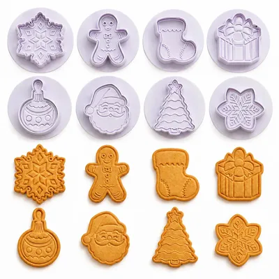 8-teiliges Weihnachts-Plätzchenausstecher-Set, Kunststoff
