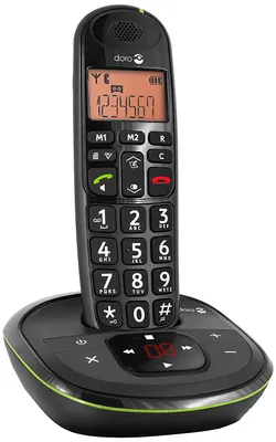 Produktbild von Doro Phone EASY 105WR Strahlungsarmes Schnurlostelefon mit Anrufbeantworter, Rufnummernanzeige, 10h Sprechzeit, 4 Tage Standby, Freisprechfunktion, DECT