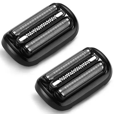 Image de Têtes de rasoir de rechange, 2 pièces, noires, pour rasoir