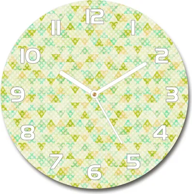 Produktbild von Wanduhr aus Glas 30fi Glasbild Glasuhr Gehärtetes Glas - weisse-zeiger - Geometric background