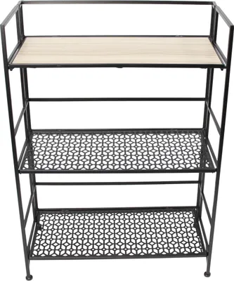 Produktbild von Regal Simply Modern Metall schwarz MDF klappbar – Standregal