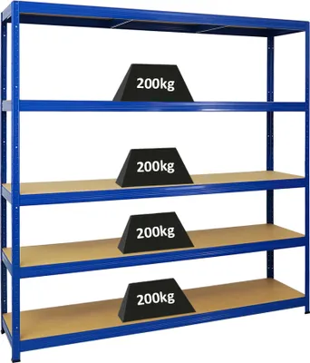 Produktbild von Schwerlastregal Giant Elephant | HxBxT 180x180x45cm | Fachlast 200kg | Blau