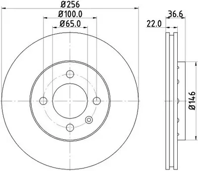 Produktbild von 2x VAICO Bremsscheibe V10-80122 vorne für VW up! Schrägheck (121 122 BL1 BL2)