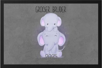 Produktbild von Großer Bruder 2025 Fußmatte Geschwisterliebe Bruderliebe Elefant Geborgenheit Beschützer Welt Liebe Familie