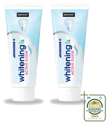 Produktbild von 2 x Sence Whitening Zahncreme mit Fluorid - 75 ml - Vorratspackung - 2 Stücke