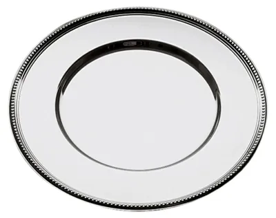 Produktbild von Platzteller, Servierplatte, Dekotablett, Ø 33 cm, Edelstahl 18/8 hochglanzpoliert mit Fadendekor
