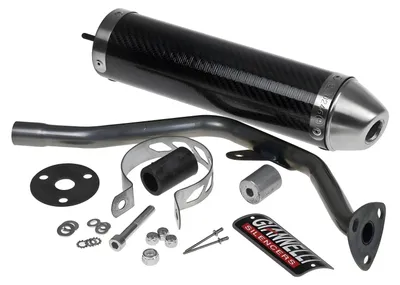 Produktbild von Endschalldämpfer Giannelli Carbon High Up mit ABE für Malaguti XSM 50, XTM 50