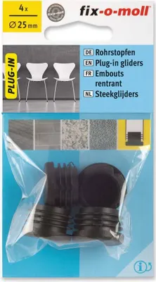 Produktbild von Rohrstopfen rund 25mm schwarz fix-o-moll