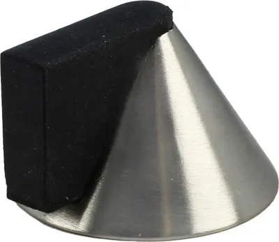 Produktbild von Türstopper Bodentürstopper Bodenpuffer Zamak Edelstahl Optik Schwarzer Gummi