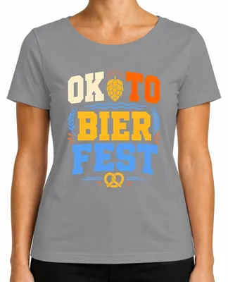 Produktbild von OKTO BIER FEST Bayern Party Trachtenshirt Lederhose Damen T-Shirt, Grau, L