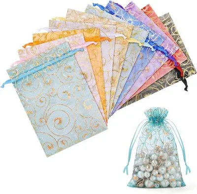Obrázek produktu pro Barevné dárkové sáčky – 100 ks – 10 x 15 cm – na oslavu narození miminka, výročí, Vánoce