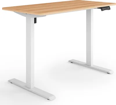 Produktbild von ESMART ETX-121WM 120x60cm Ahorn Ergonomischer Steh-Sitz-Schreibtisch Stufenlos elektrisch höhenverstellbar 73,5-123,5 cm 3x Memory Aktivitätserinnerung Soft-Start/Stopp Schnelle Montage