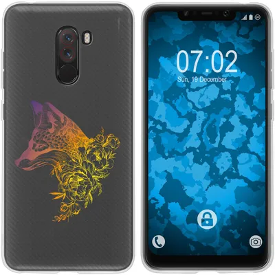 Produktbild von PhoneNatic Case kompatibel mit Xiaomi Pocophone F1 Silikon-Hülle Floral Fuchs M1-3