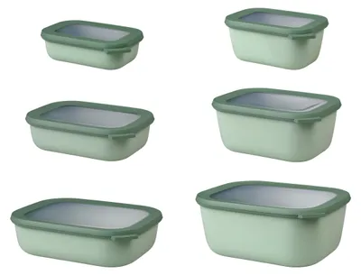 Produktbild von Mepal - Mikrowellengeschir set 6 teilig Cirqula - Mikrowellen Geschir - Geeignet für Kuhlschrank, Gefrierschrank & Mikrowellengeschirr - 8.75 l - Nordic sage