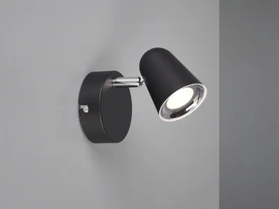 Produktbild von Wandleuchte Deckenspot TOULOUSE Schwarz matt mit schwenkbarem Spot