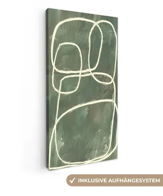 Obrázok produktu pre MuchoWow® - Plátno - Abstraktné - Zelené - Umenie - Moderné, Fototapeta, Nástenná dekorácia obrazy obývacia izba, 40x80cm