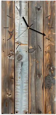 Produktbild von Wanduhr aus Glas mit Motiv Holzwandpaneele- 30 x 60 cm - inkl. Aufhängesystem