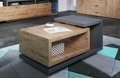 Produktbild von Couchtisch "Bota" Wohnzimmertisch 120x60cm anthrazit ribbeck eiche