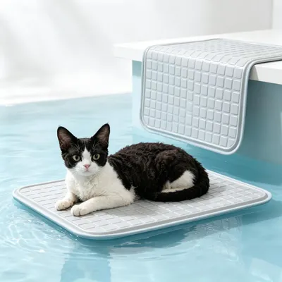 Image de Tapis rafraîchissant pour chiens et chats, couleur gris, 40 x 50 cm