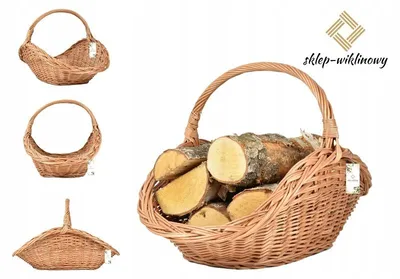 Image de Sklep Wiklinowy Panier à Bois en Osier pour Cheminée 61 cm