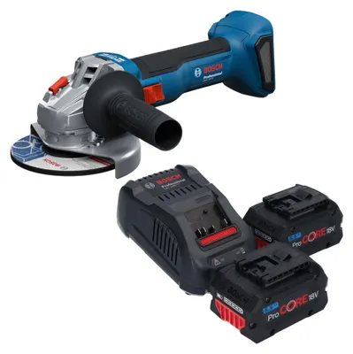 Immagine prodotto di Smerigliatrice angolare a batteria Bosch GWS 18V-8 Professional 18 V 125 mm Brushless + 2 batterie ProCORE da 5,5 Ah + caricabatterie