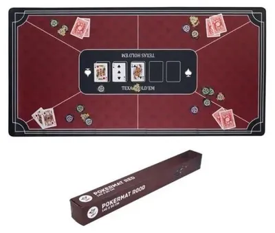 Produktbild von Poker-Spieltuch, rot (140x80 cm) - Quint