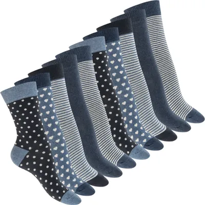 Produktbild von Celodoro Gemusterte Socken für Frauen (10 PAAR) Niedliche Motive - Princess Blue