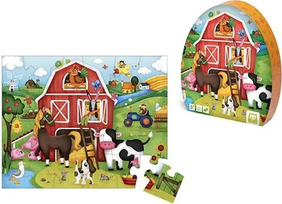 Produktbild von EurekaKids Bauernhof Puzzle Lernspiel Karton 24 Teile für Kinder