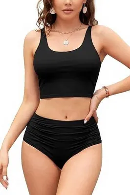Zdjęcie produktu dla Strój kąpielowy tankini dwuczęściowy damski wyszczuplający brzuch