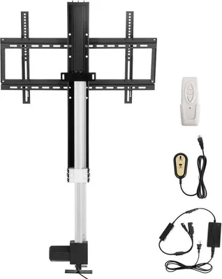 Image de Support élévateur électrique pour téléviseurs LCD/LED/OLED/Plasma de 26 à 60 pouces, avec mécanisme de levage automatique, cadre noir