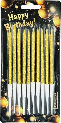 Obrázek produktu pro Geburtstagskerzen 9 Cm / 10 Stk Zlaté Schéma 6070