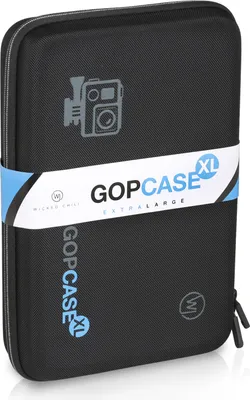 Produktbild von Wicked Chili GOP Case -XL- Tasche wasserabweisend kompatibel mit GoPro Hero 13 Black, 12, 11, 10, 9 Schutztasche, Tragetasche für Actioncam SJCAM, Akaso, Surfola (Stossfest mit Zubehör Fach)