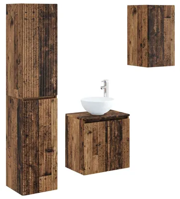 Immagine prodotto di vidaXL Set di mobili da bagno, 3 pezzi, legno di recupero, 33 x 34,5 x 160 cm