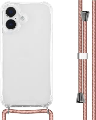 Zdjęcie produktu dla imoshion Przezroczyste etui z paskiem na Apple iPhone 16 – różowe złoto