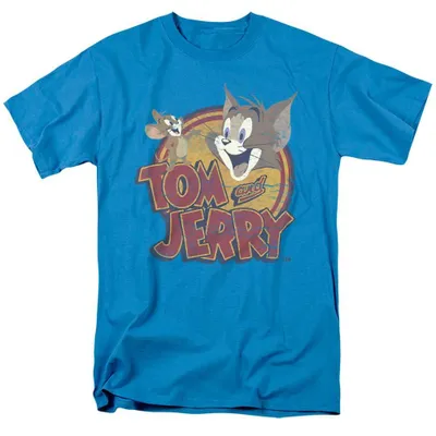 Obrázek produktu pro Tričko "Tom a Jerry" – "Poškozeno vodou" – uni, pánské/dámské, model TV38636 (velikost M), barva: tyrkysová