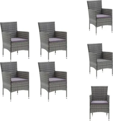 Produktbild von vidaXL Garten-Essstühle 4 Stk. Poly Rattan Grau -  Gartenstühle
