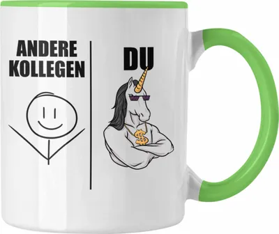 Produktbild von Trendation - Bester Kollege Tasse Geschenk Lieblingskollege mit Spruch Danke Lustig (Grün)