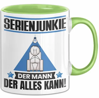 Produktbild von Serienjunkie Tasse Geschenk für Serienjunkie Der Mann Der Alles Kann Geschenkidee zum Geburtstag (Grün)