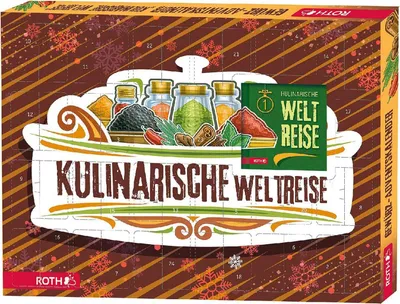 Produktbild von ROTH Gewürz-Adventskalender gefüllt mit 24 hochwertigen Kräutern und Kochbuch zum Kochen im Advent, Gewürzmischung-Kalender für die Adventszeit -80675